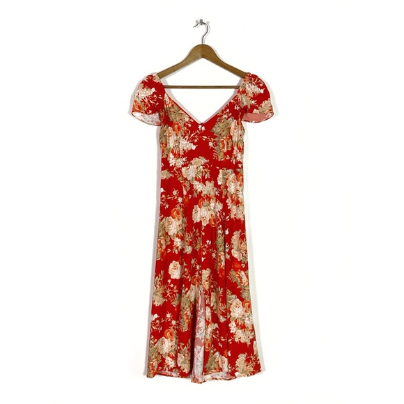Sezane Alessia Dress Red Floral - Picture 3 of 7